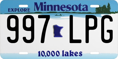 MN license plate 997LPG