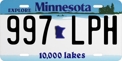 MN license plate 997LPH