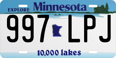 MN license plate 997LPJ