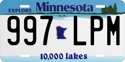 MN license plate 997LPM