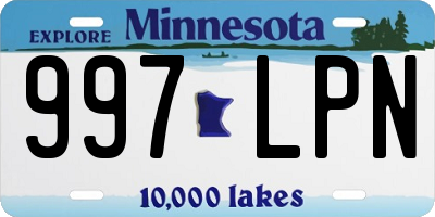 MN license plate 997LPN