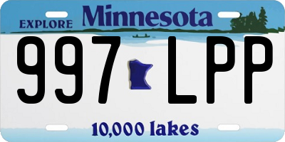 MN license plate 997LPP