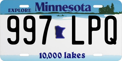 MN license plate 997LPQ
