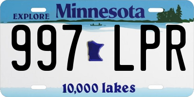 MN license plate 997LPR