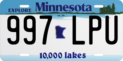 MN license plate 997LPU