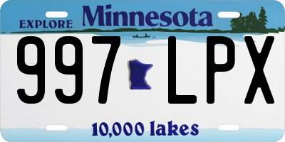 MN license plate 997LPX