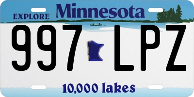 MN license plate 997LPZ