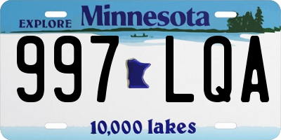 MN license plate 997LQA