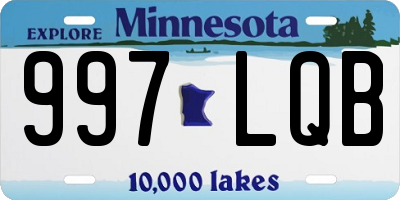 MN license plate 997LQB