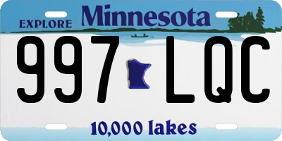 MN license plate 997LQC