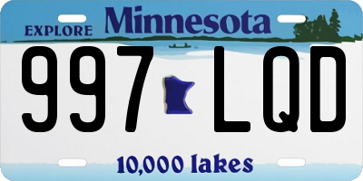 MN license plate 997LQD