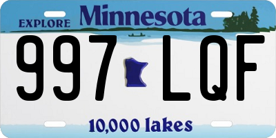 MN license plate 997LQF