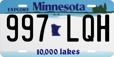 MN license plate 997LQH