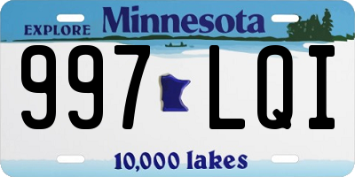 MN license plate 997LQI
