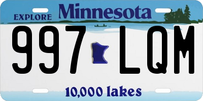 MN license plate 997LQM