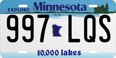 MN license plate 997LQS