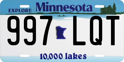 MN license plate 997LQT