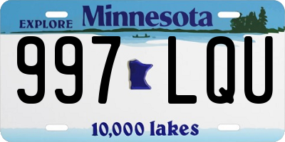 MN license plate 997LQU