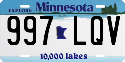 MN license plate 997LQV