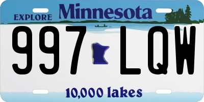 MN license plate 997LQW