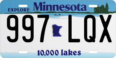 MN license plate 997LQX