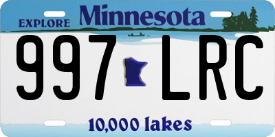 MN license plate 997LRC
