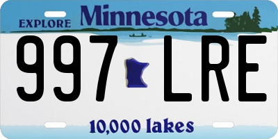 MN license plate 997LRE