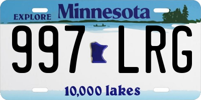 MN license plate 997LRG