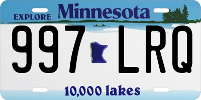 MN license plate 997LRQ