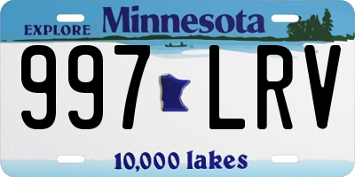 MN license plate 997LRV