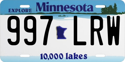 MN license plate 997LRW