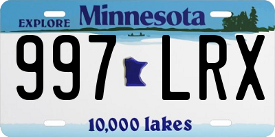 MN license plate 997LRX