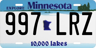 MN license plate 997LRZ