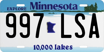 MN license plate 997LSA