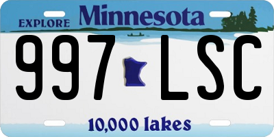 MN license plate 997LSC
