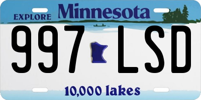 MN license plate 997LSD
