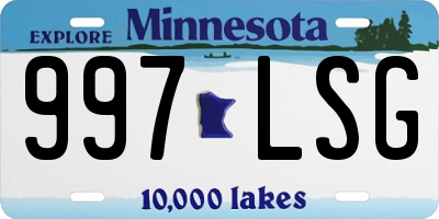 MN license plate 997LSG