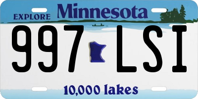 MN license plate 997LSI