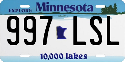 MN license plate 997LSL