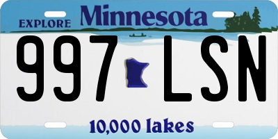 MN license plate 997LSN