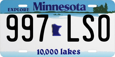 MN license plate 997LSO