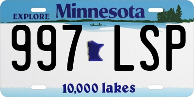 MN license plate 997LSP