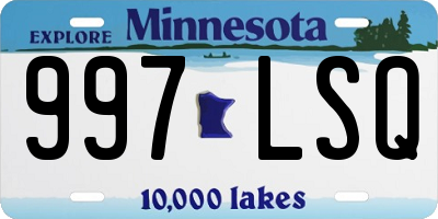 MN license plate 997LSQ