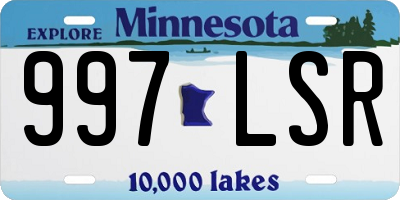 MN license plate 997LSR