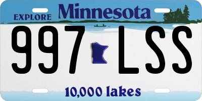 MN license plate 997LSS