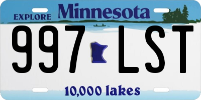MN license plate 997LST