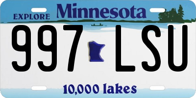 MN license plate 997LSU