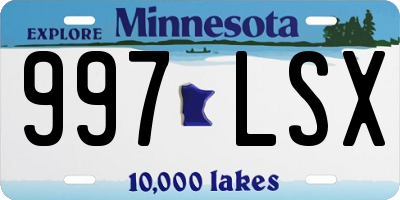 MN license plate 997LSX