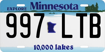 MN license plate 997LTB