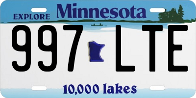 MN license plate 997LTE